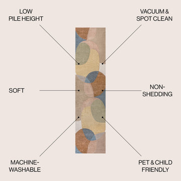 Pebble Geometric Kids & Novelty Machine-washable Area Rug